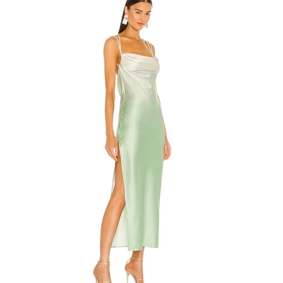 Michael Costello REVOLVE Porter Midi Dress in Mint Ombre Size S - Picture 2 of 11